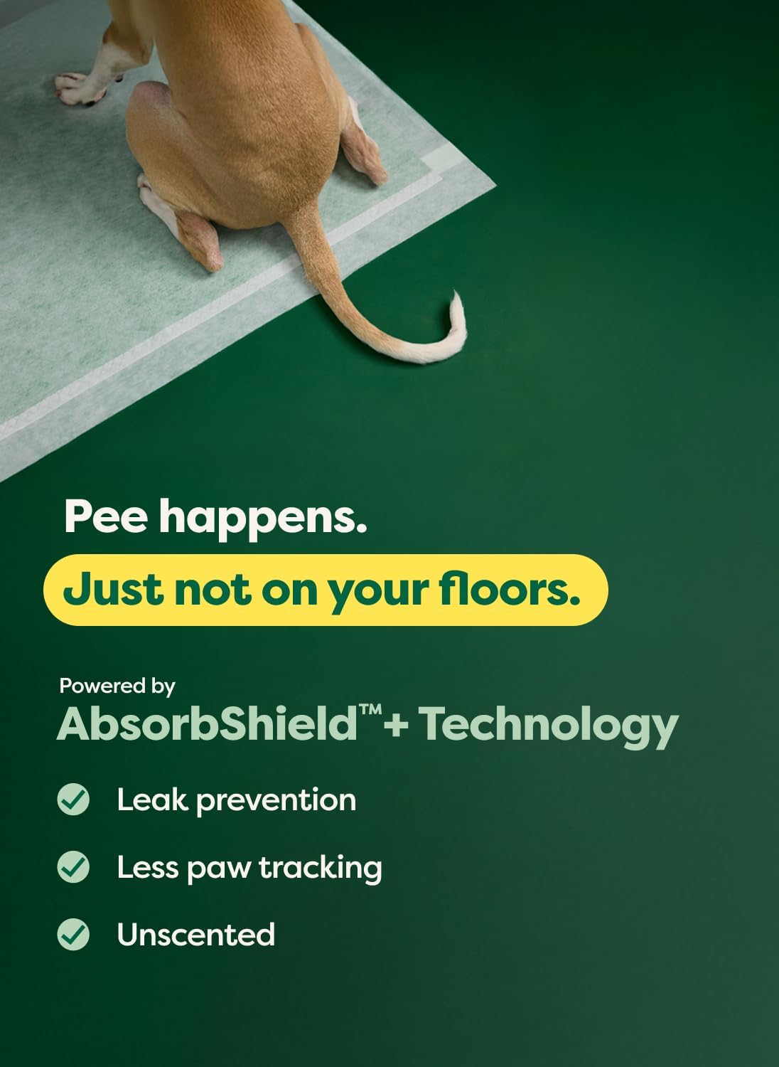 Multi layered construction of Earth Rated puppy training pads illustrating leak protection