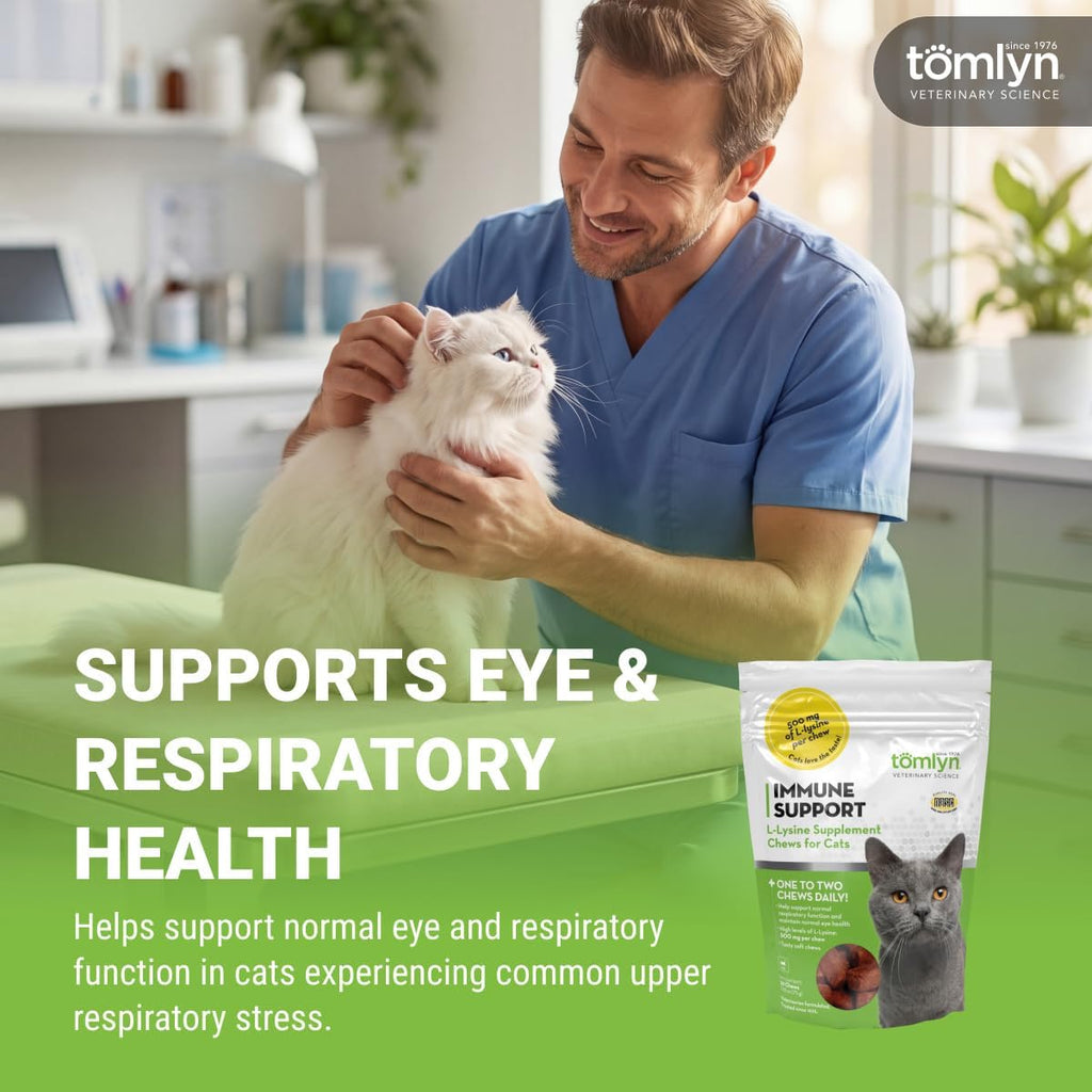 Back of Tomlyn feline immune support label showing ingredients