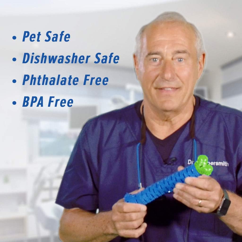 Demonstration of cleaning the dishwasher safe pet toothbrush toy