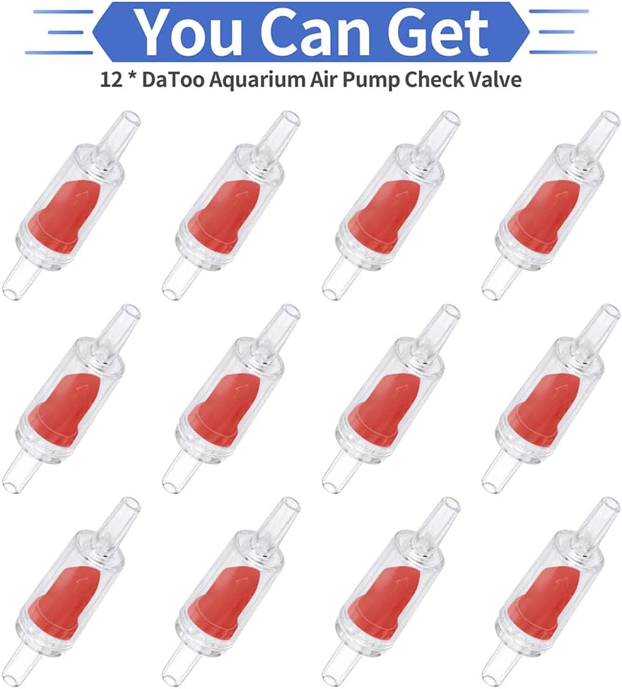 DaToo clear and red aquarium check valves twelve piece package display