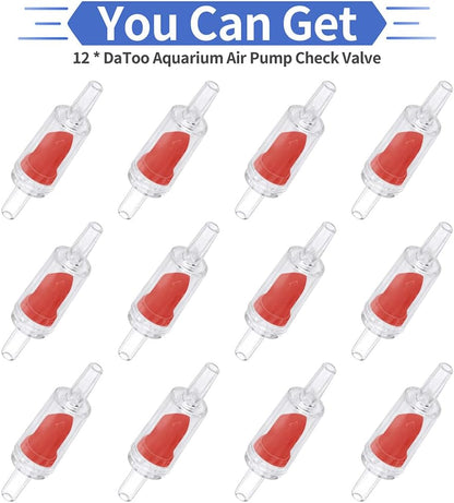 DaToo clear and red aquarium check valves twelve piece package display