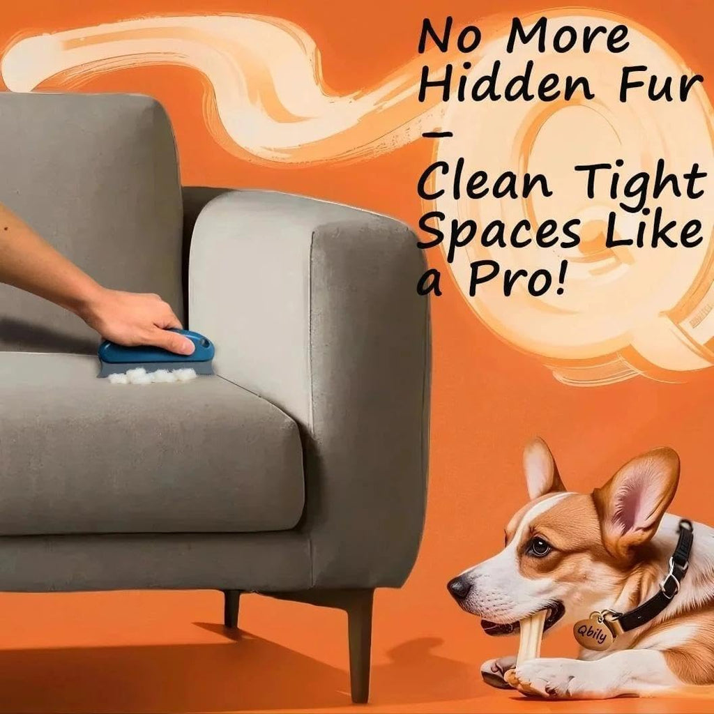 Qbily fur removal tool cleaning a car seat