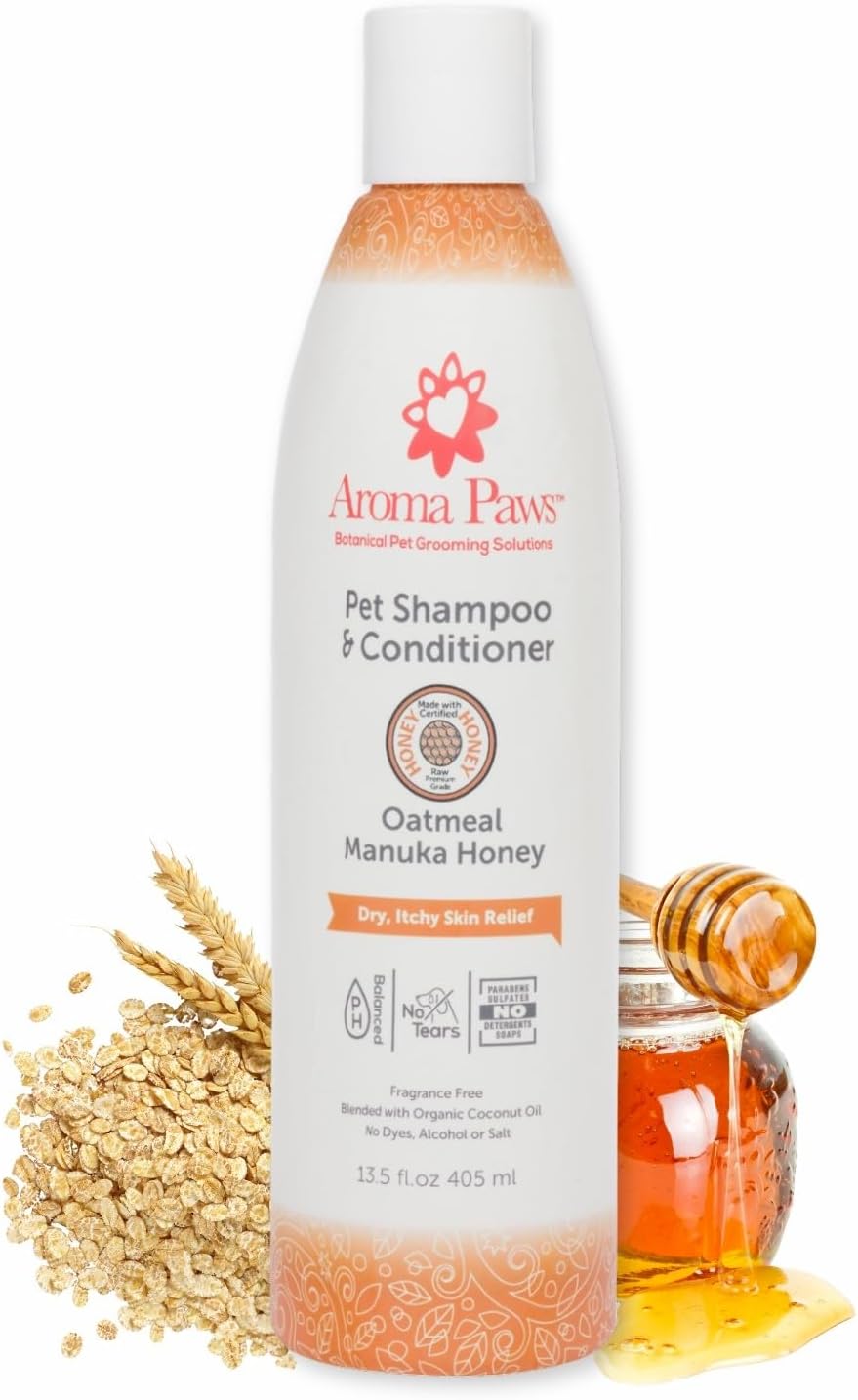 Top view of Aroma Paws dog shampoo and conditioner cap
