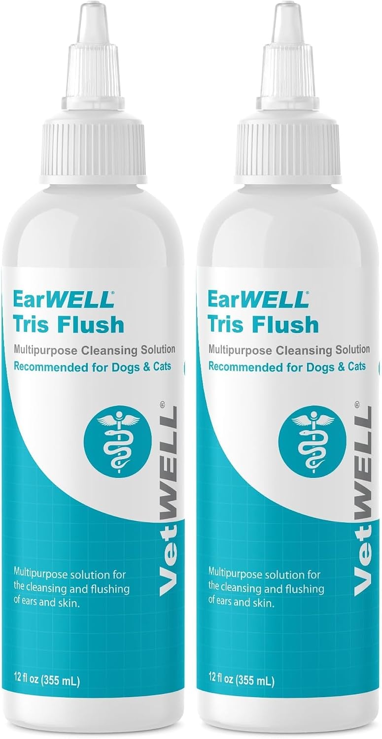 VetWELL Dog Ear Cleaner Solution & Infection Treatment for Dogs & Cats, Tris Otic Cleanser Drops Helps Eliminate Odor and Relieve Infections - 12oz - Image 9