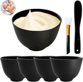 Bigwinyep 7-piece silicone facial mask mixing bowls set front view for DIY skincare preparation.