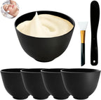 Bigwinyep 7-piece silicone facial mask mixing bowls set front view for DIY skincare preparation.