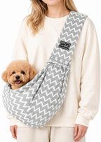 Dog Sling Carrier for Small Dogs and Cats 5-16 lbs, Puppy Carrier Sling with Safety Hook and Storage Pocket, Hands Free Pet Carrier Purse for Travel, Walking, Shopping (Ebony Check) - Image 10