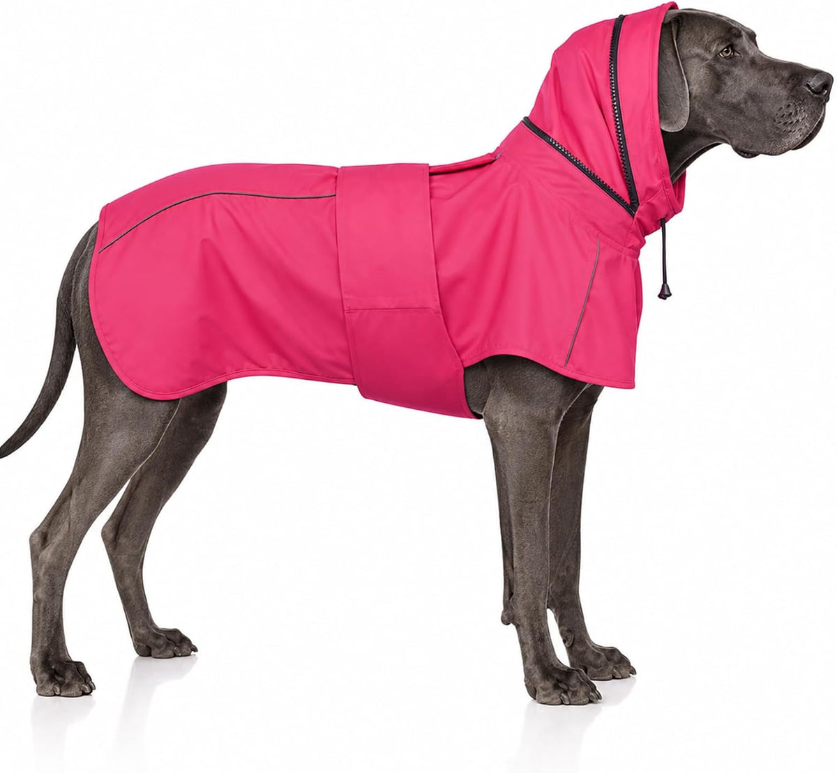 Dog Raincoat, Waterproof Dog Rain Jacket with Hood Black 4XL | Rain Coat For Gaint Dogs, Doggy Poncho With Leash Hole, Reflective Strips, For Rainy Snowy Weather Walks, Hiking, Camping - Image 12