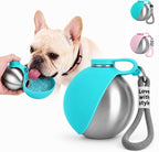 Bokynu leak proof pet tumbler packed neatly alongside travel gear inside a backpack pocket.