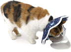 QIYADIN water resistant cat neck cone being wiped clean with a cloth