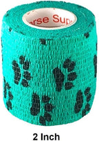 Vet Wrap Wrap Tape (Teal with Paw Prints) (2 Pack) (2 Inch x 15 feet) Self Adhesive Adherent Adhering Cohesive Flex Self Stick Bandage Grip Roll Dog Cat Pet Horse - Image 9