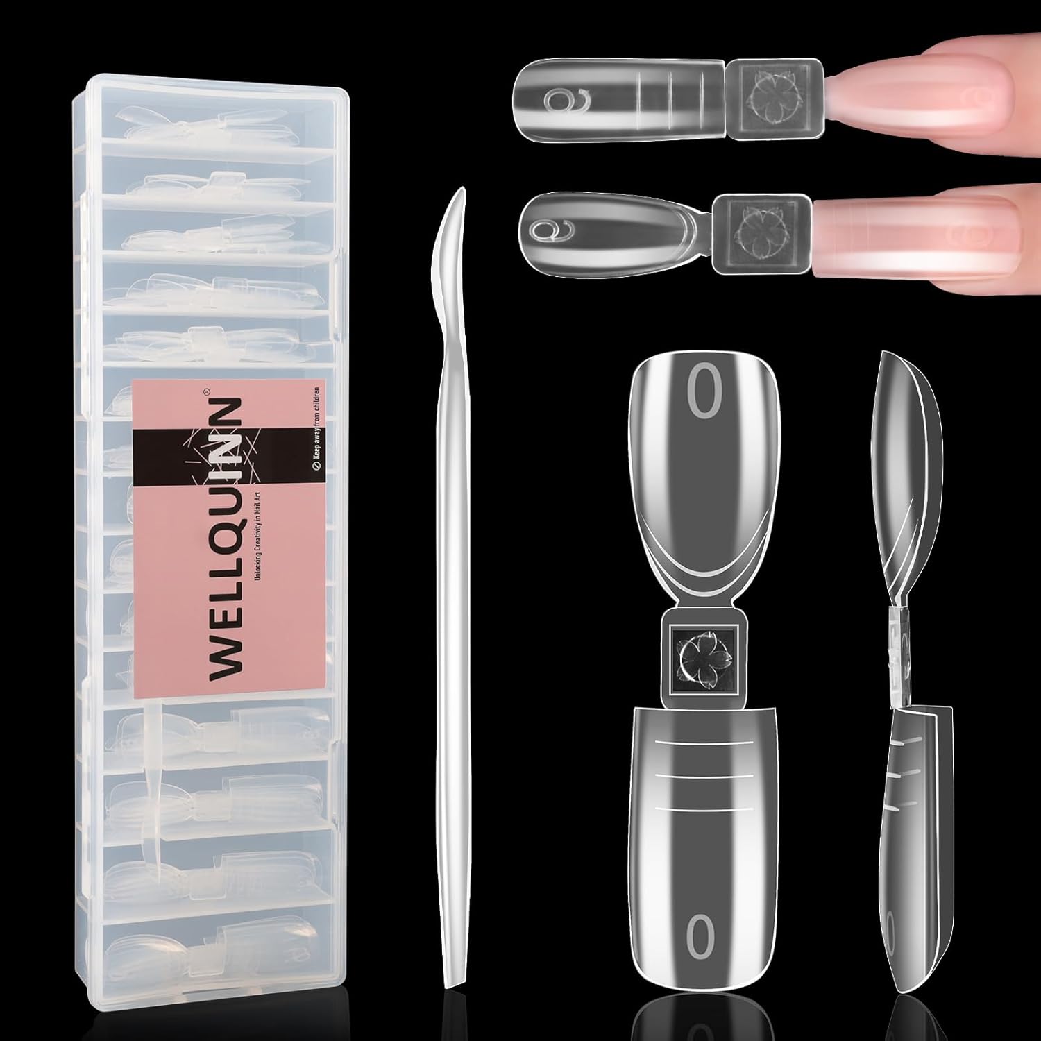 Wellquinn dual-ended short nail mold kit with square and almond forms