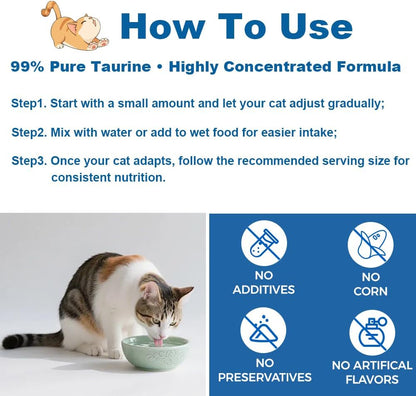 Plynxe PurrVita cat heart and vision health support powder back panel