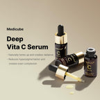 Close up of Medicube Vitamin C serum dropper bottle