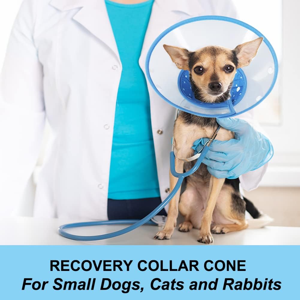 Vivifying Dog Cones for Small Dogs, Adjustable 5.7-8in Pet Cone, Lightweight Recovery Elizabethan Collar for Cats, Puppies and Mini Dogs (Blue) - Image 9
