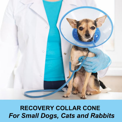 Vivifying Dog Cones for Small Dogs, Adjustable 5.7-8in Pet Cone, Lightweight Recovery Elizabethan Collar for Cats, Puppies and Mini Dogs (Blue) - Image 9