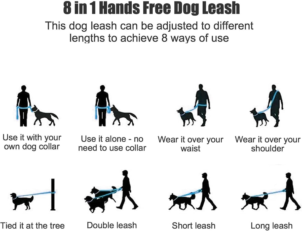 Mile High Life heavy duty dual dog lead being adjusted for short traffic control walking