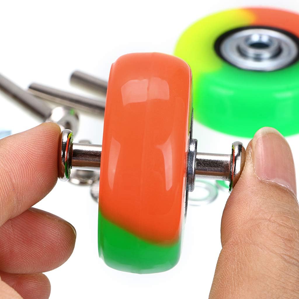 OwnMy luggage wheel repair kit components laid out showing installation wrenches.
