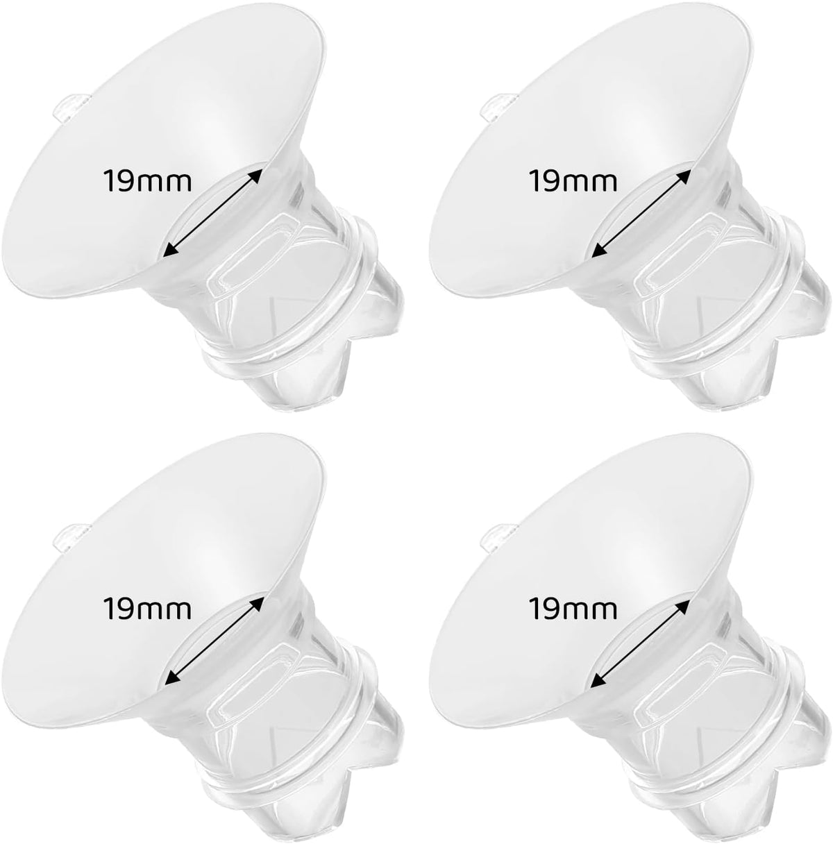 Lotbill 19mm silicone flange inserts for breast pumps front view