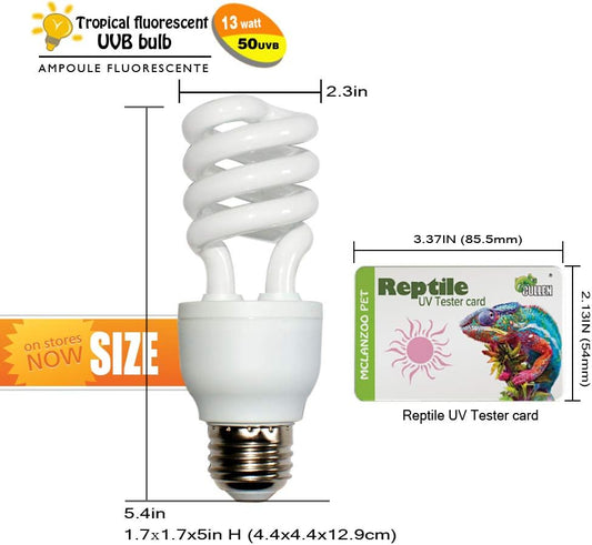 MCLANZOO desert reptile compact fluorescent lamp with included UV tester card