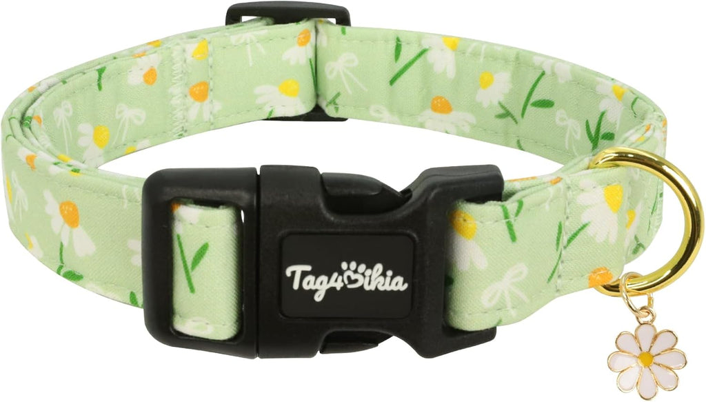Dog Collars for Small Dogs, Dog Collar with Tulip Patterns, Summer Floral Dog Collar Tulip with Metal Buckle, Durable Cute Adjustable Collars Flower Gift for Puppy Small Medium Dogs-S - Image 10