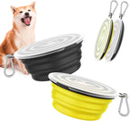 Pawaboo Collapsible Dog Bowls 2 Pack, Silicone Feeding Watering Bowls with Lids & Carabiners for Dogs Cats, Portable Collapsable Water Feeder Food Bowl for Walking Traveling Home Use, VioletTurquoise - Image 12