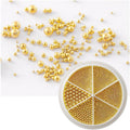 Art Lalic Npxuamtj front view of the 6-in-1 mixed metal nail caviar bead sorting wheel in gold