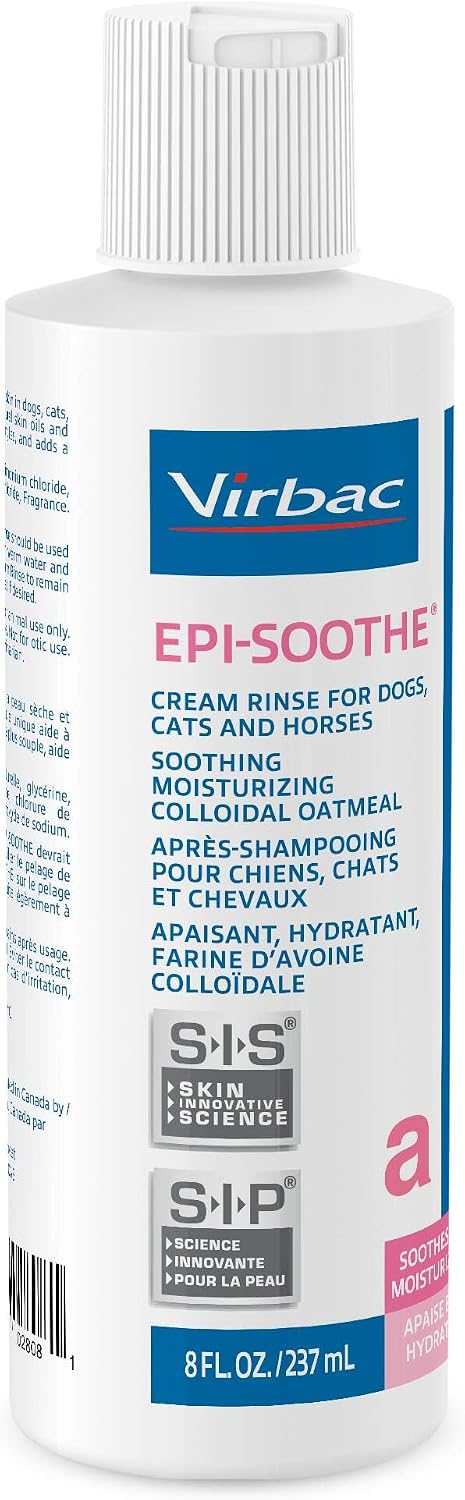 Oatmeal enriched pet conditioner for dogs and cats suffering from itchy skin