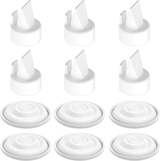 KAIYIV replacement breast pump parts front view showing six silicone duckbill valves and six membranes