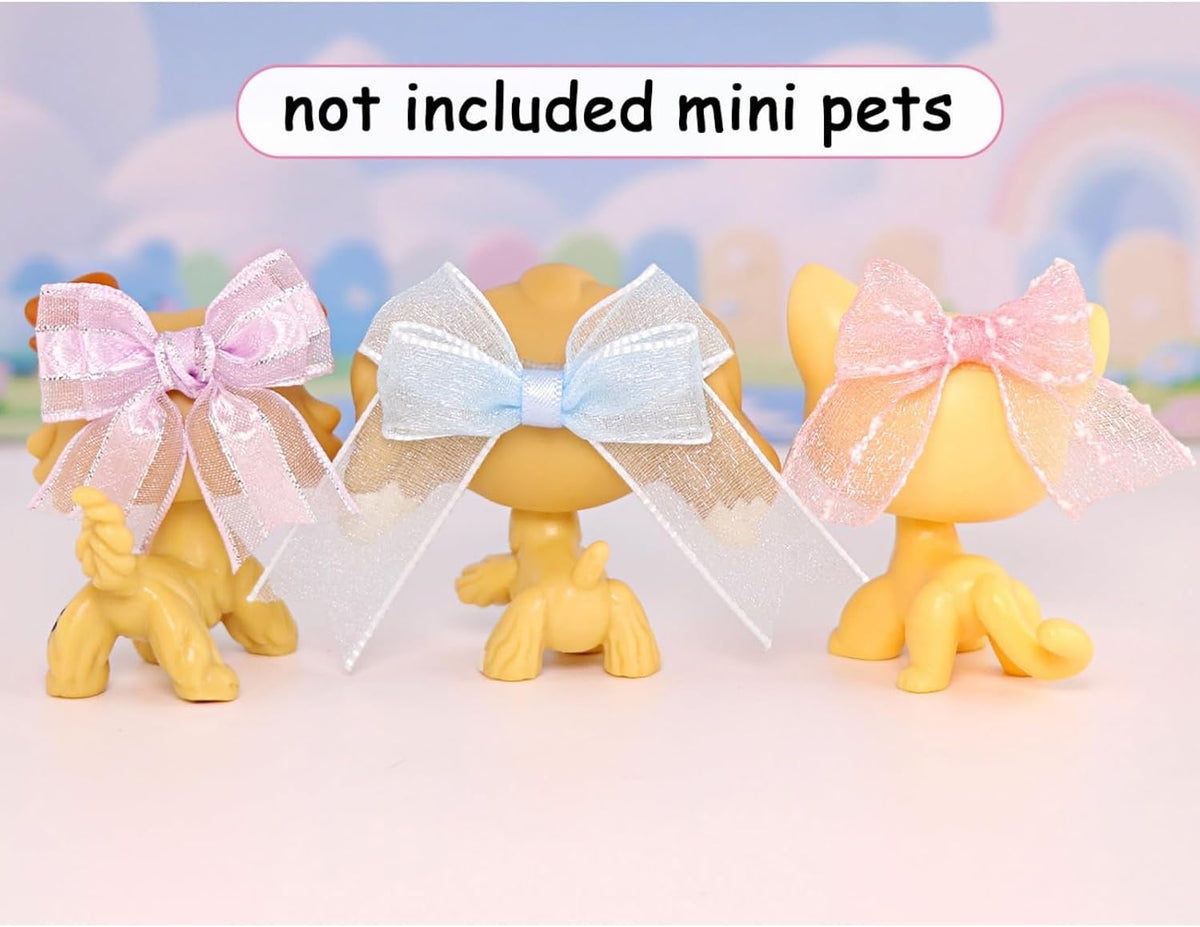 Multi-patterned miniature pet dresses and bow collection