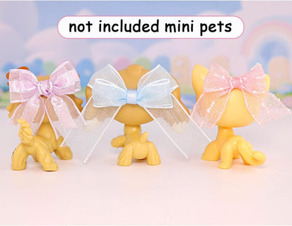 Multi-patterned miniature pet dresses and bow collection