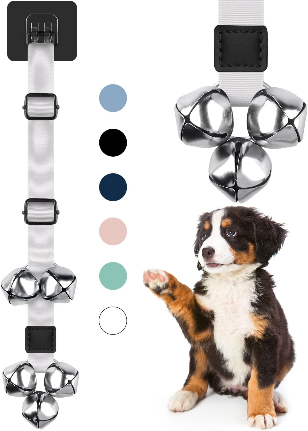 COOYOO Dog Doorbells, Adjustable Potty Training Dog Bells, Upgraded for Training Your Puppy The Easy Way, Premium Quality Housetraining Hanging Bell-5 Extra Large Loud 1.5 DoorBells - Image 15