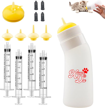 Pet Feeding Nipple with Syringe, Soft Silicone Nursing Pet Feeding Bottle, Ventilation Valve Resistant Tearing for Puppies, Kittens, Rabbit, Small Wildlife (L Nipple,Pink) - Image 11