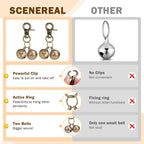 Extra loud training bells attached to a pet collar D ring
