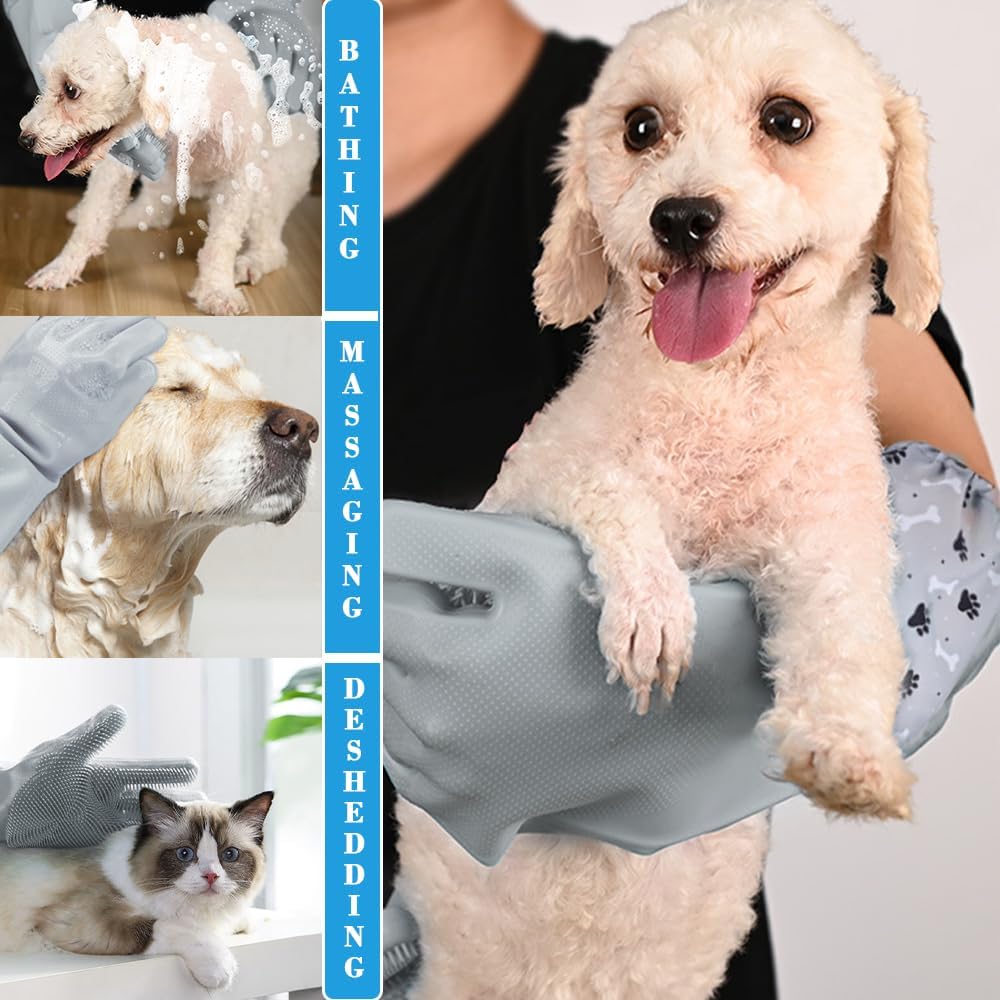 1to3go pet deshedding gloves showing bristle texture