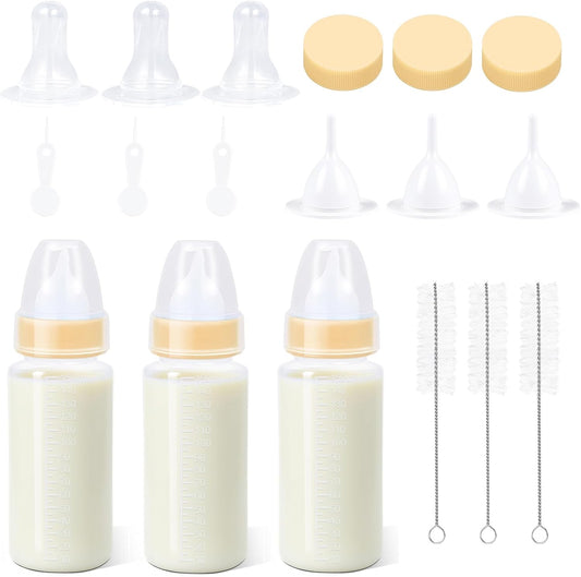 ASEVAT Anti Choking Pet Feeding Bottle front view pack of three