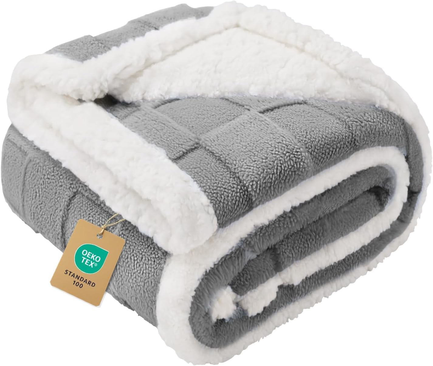 Luciphia Waterproof Dog Blanket, Leakproof Large Pet Blanket for Couch Sofa Bed Furniture Cover Protector, Washable Soft Sherpa Fleece with 3D Jacquard, Cozy Calming Reversible,Sage Green, 85"x57" - Image 14
