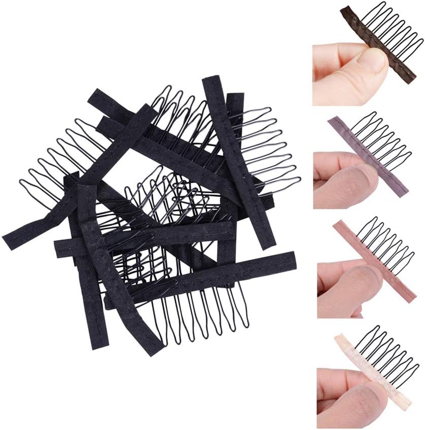 Yantaisiyu 24 piece steel cloth wig combs and clips set front view