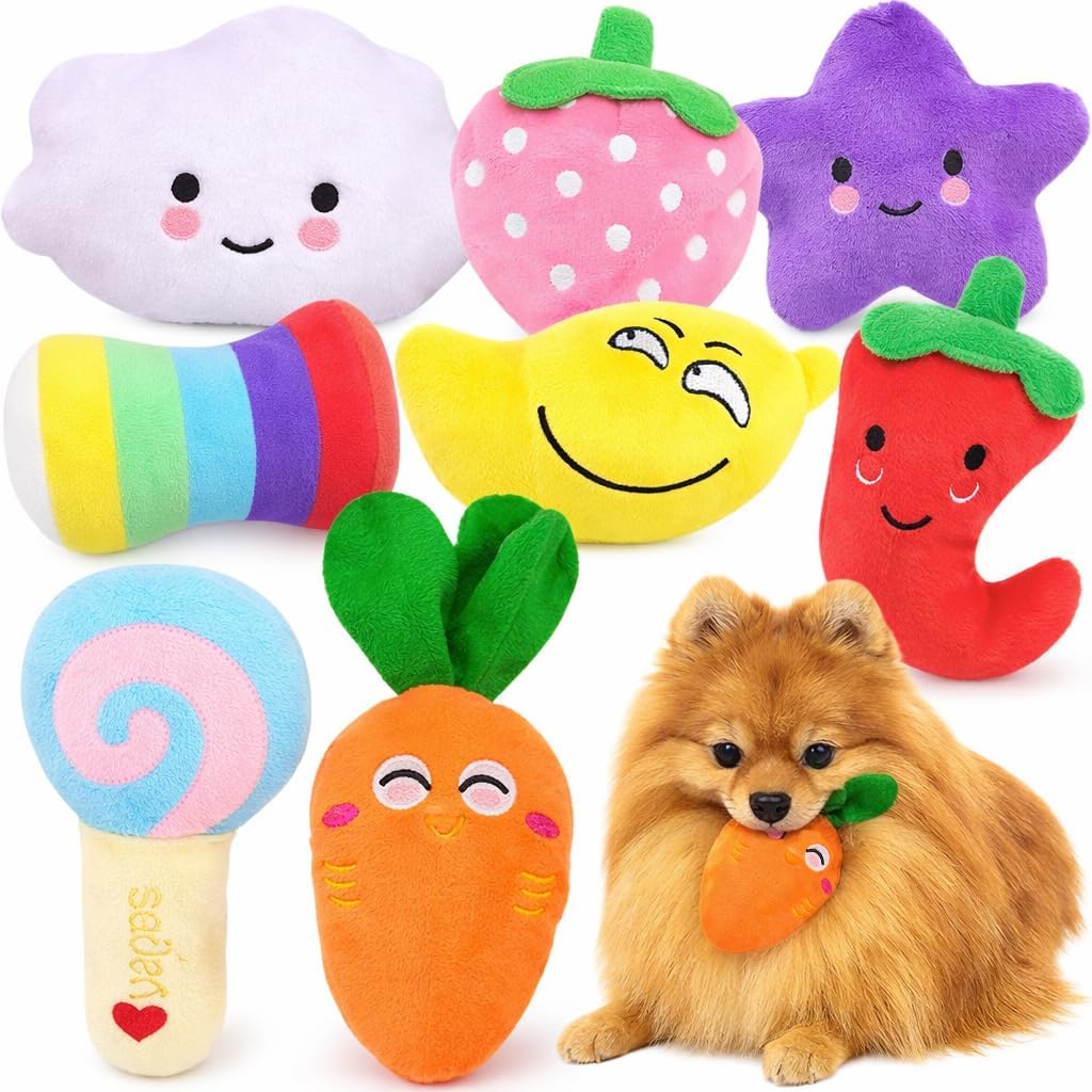 Loyee dog squeaky toys 8 pack set front view