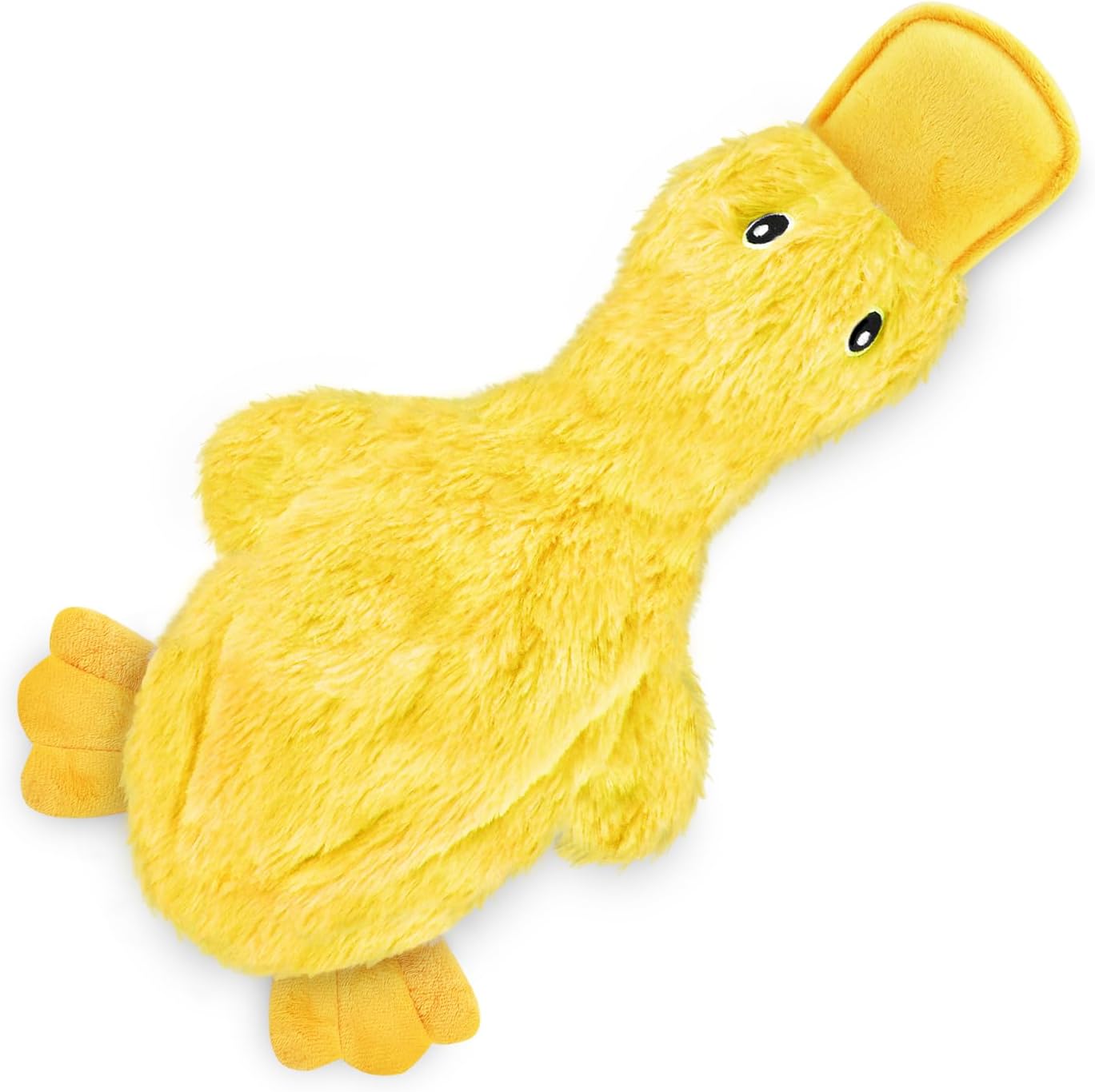 Best Pet Supplies crinkle duck dog toy front view yellow plush chew toy