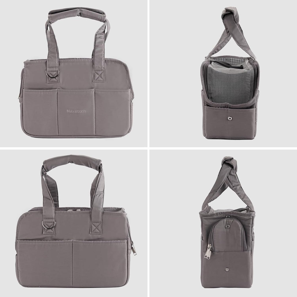 Maxetodo dark gray pet carrier for airline travel