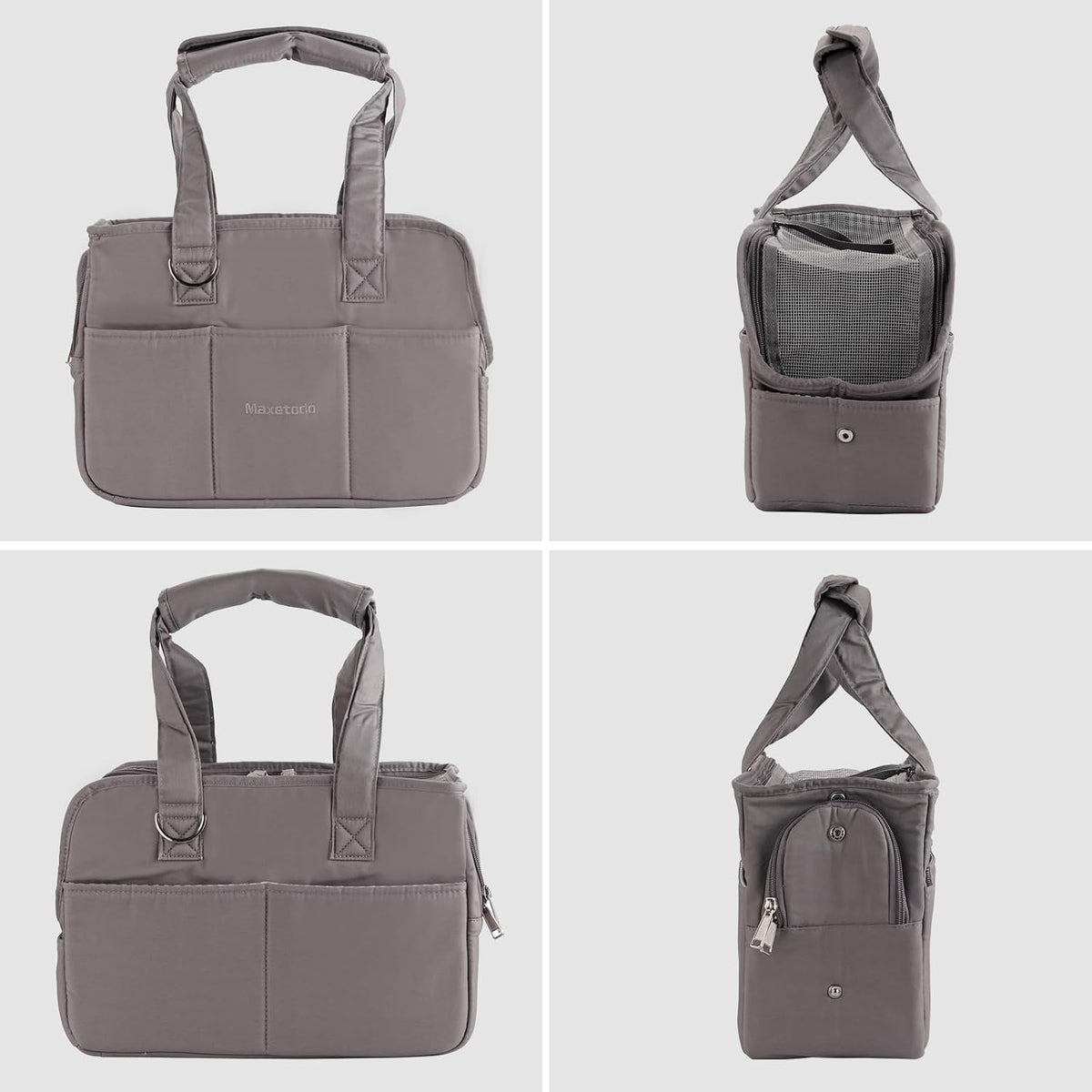 Maxetodo dark gray pet carrier for airline travel