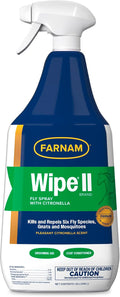 Farnam Wipe II horse fly spray front view container