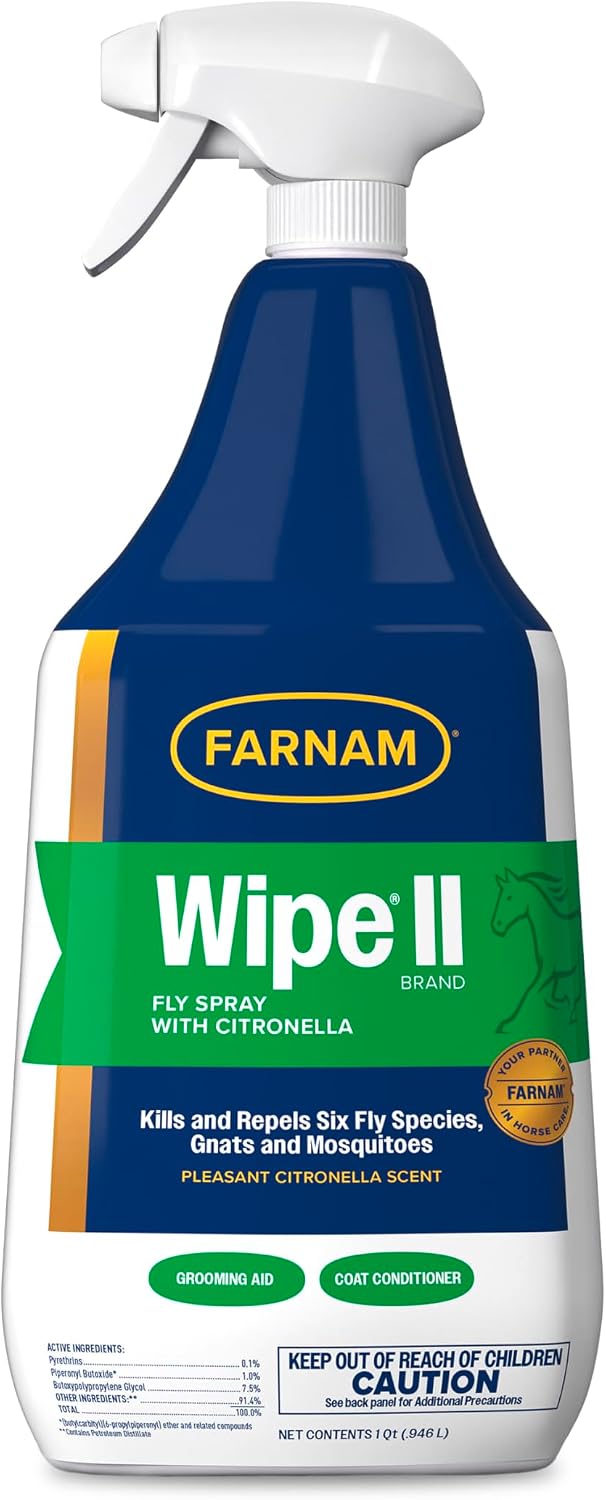 Farnam Wipe II horse fly spray front view container