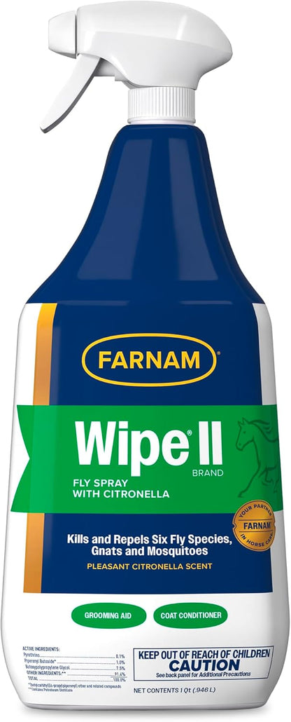 Farnam Wipe II horse fly spray front view authentic USA imported equine care product