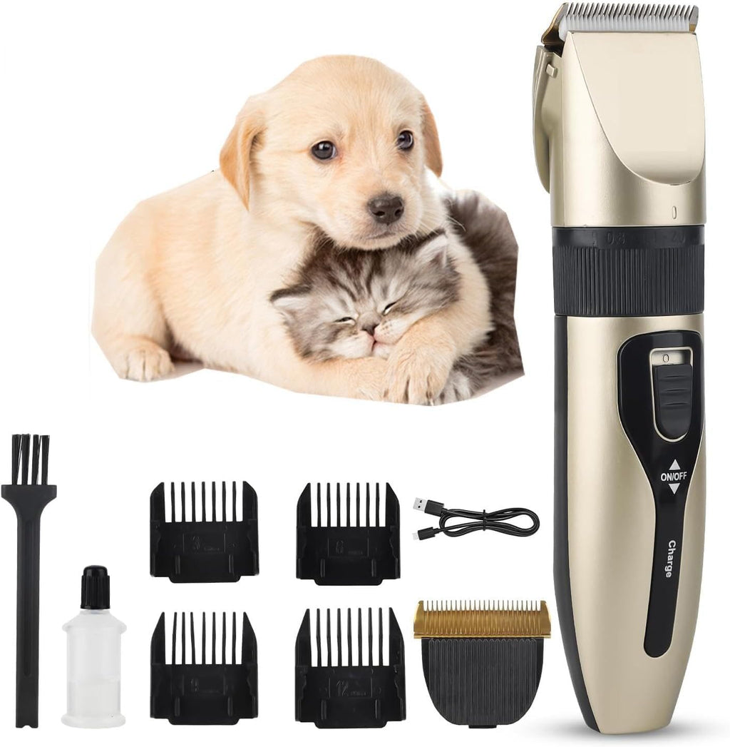 FuzzyFix PC216GX cordless dog clippers front view for professional pet grooming.