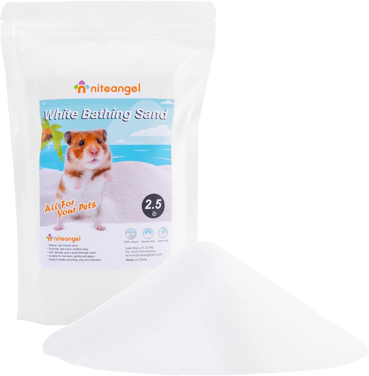 Niteangel Hamster Desert Bath Sand | No-Dust Bath or Potty Litter for Hamster Chinchillas Gerbil Mice Degu or Other Small Pets - Image 10