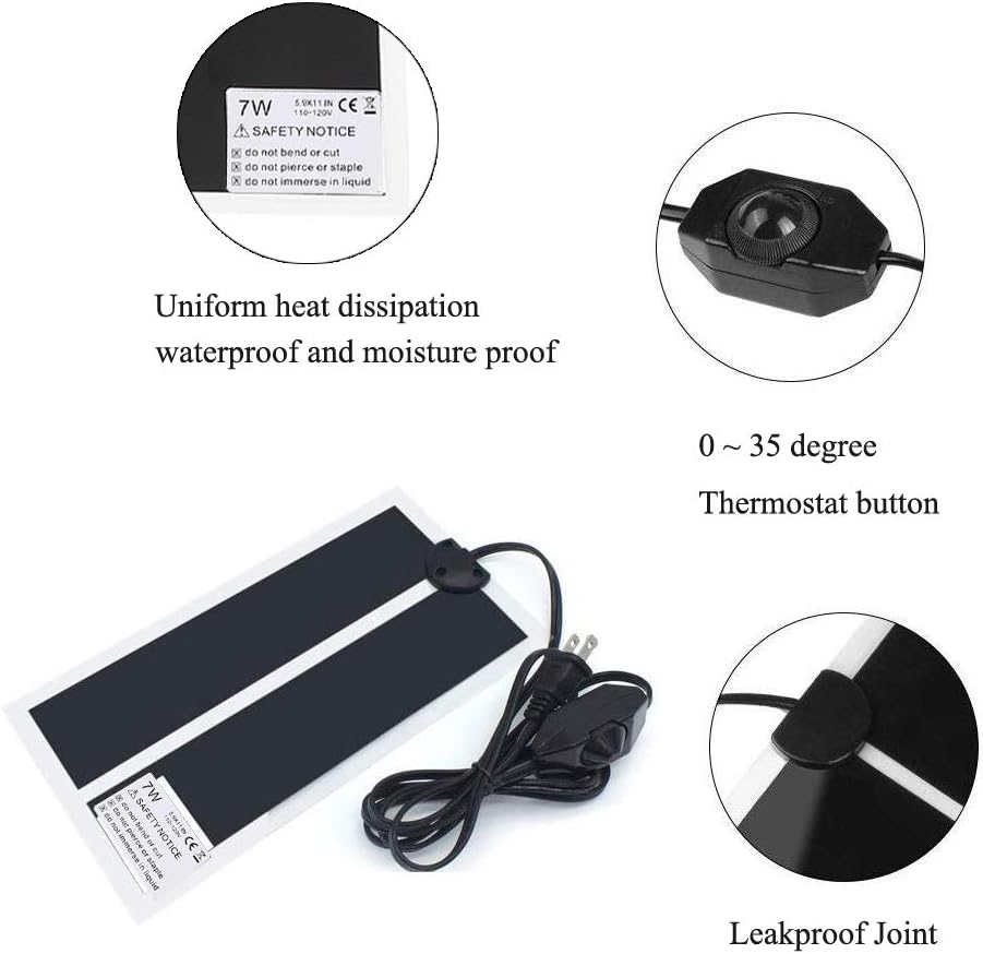 Waterproof under tank reptile heating pad surface details