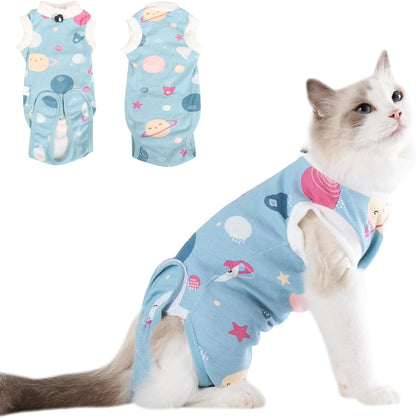 Cat Surgery Recovery Suit, Anti Licking Postoperative Onesie with Roll-Up Design, Soft Breathable Bodysuit Shirt for Female Spay Male Neuter Abdominal Wound Kitten E-Collar Cone Alternative - Image 11