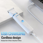 Ergonomic handle view of the Petygo low noise dog clippers for grooming small medium pets.